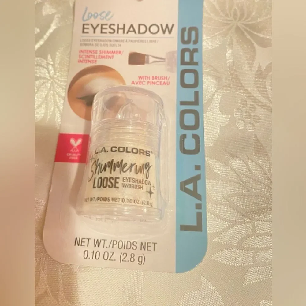 🎉L.A.COLORS Loose Eyeshadow Shimmering Snow White CBES400 0.10OZ. (2.8g)💥